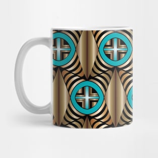 Gold and Turquoise Bugle Patterns Mug